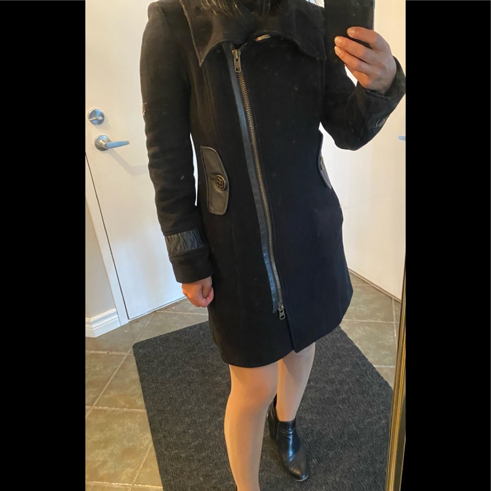Mackage coat wool and leather